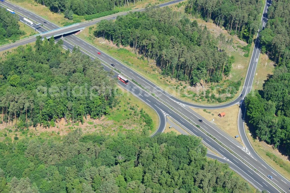 Aerial photograph Spreenhagen - Construction and widening of the route of the highway / motorway BAB A12 / E30 at Spreenhagen in Brandenburg