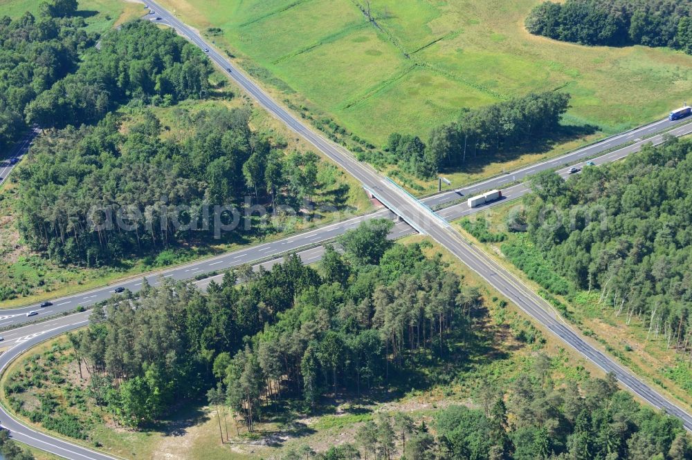 Aerial image Spreenhagen - Construction and widening of the route of the highway / motorway BAB A12 / E30 at Spreenhagen in Brandenburg