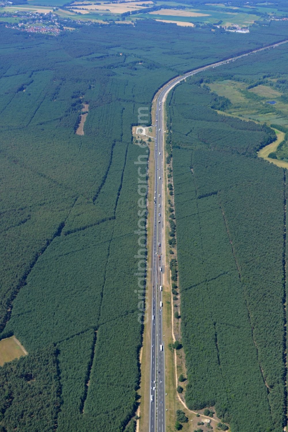 Aerial image Spreenhagen - Construction and widening of the route of the highway / motorway BAB A12 / E30 at Spreenhagen in Brandenburg