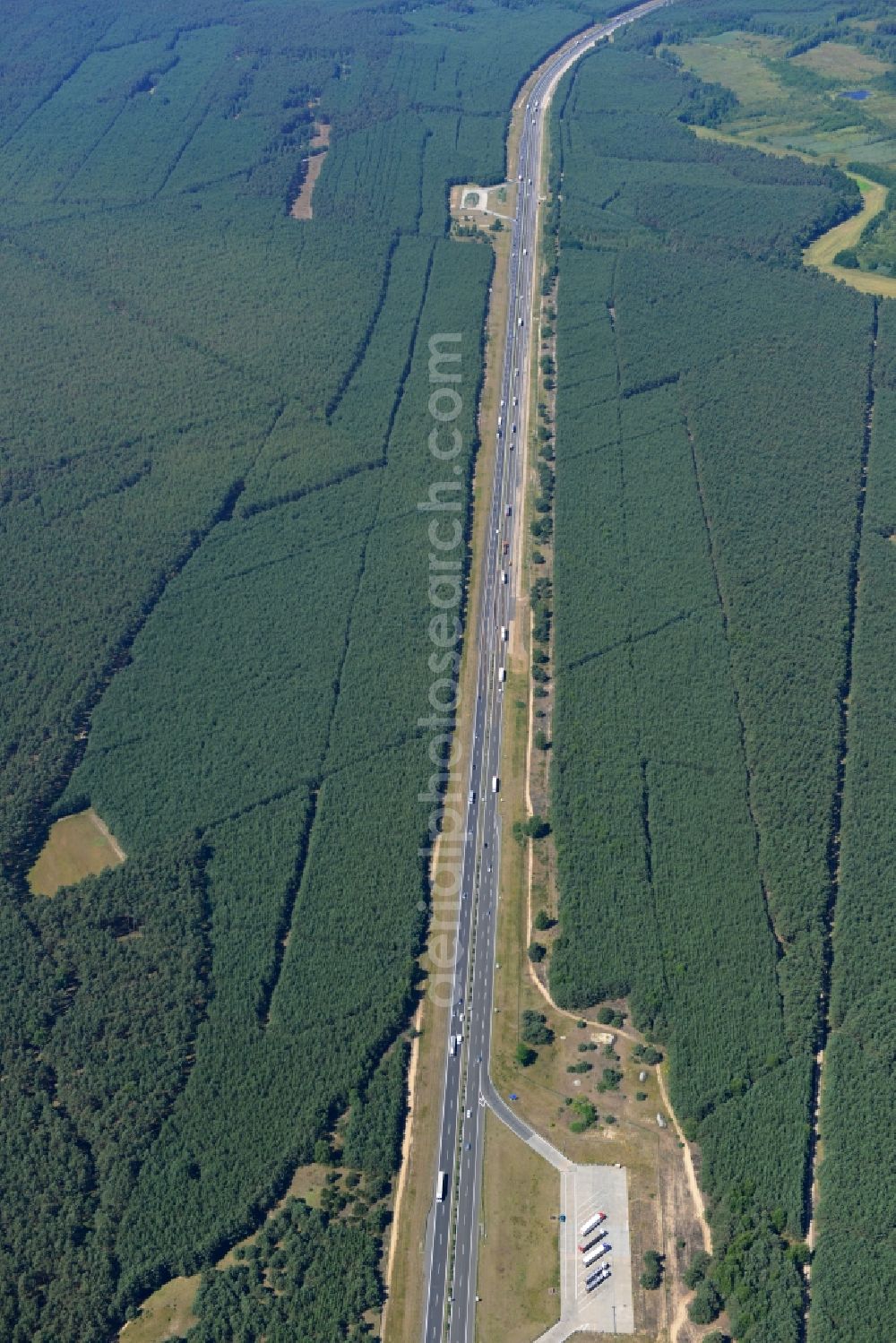 Aerial photograph Spreenhagen - Construction and widening of the route of the highway / motorway BAB A12 / E30 at Spreenhagen in Brandenburg