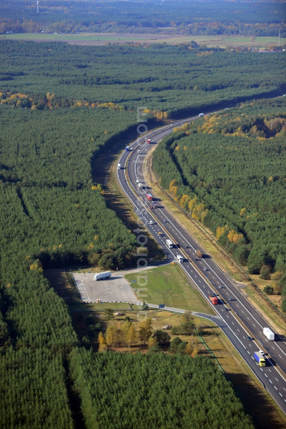 Aerial photograph Spreenhagen - Construction and widening of the route of the highway / motorway BAB A12 / E30 at Spreenhagen in Brandenburg