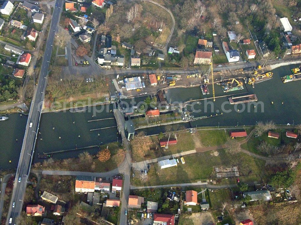 Aerial photograph Wernsdorf - 10.12.2004 Wernsdorf, Blick auf den Ausbau der Wernsdorfer Schleuse am Oder-Spree-Kanal in Wernsdorf (zu Erkner).