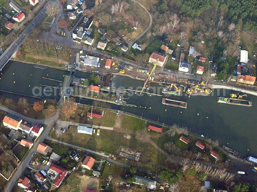 Wernsdorf from above - 10.12.2004 Wernsdorf, Blick auf den Ausbau der Wernsdorfer Schleuse am Oder-Spree-Kanal in Wernsdorf (zu Erkner).