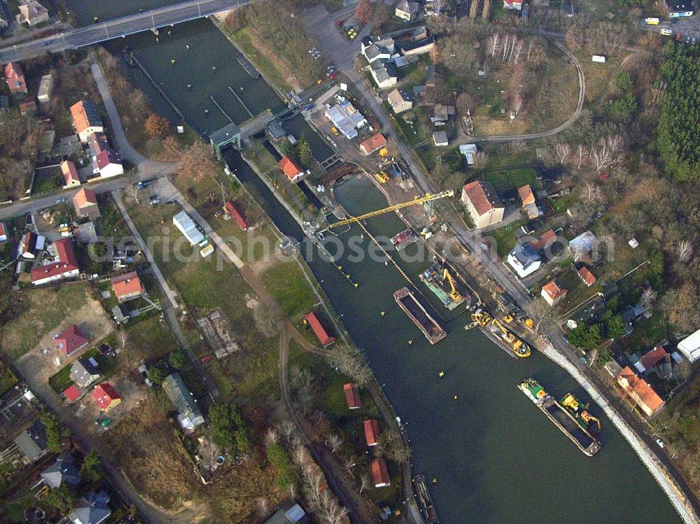 Aerial image Wernsdorf - 10.12.2004 Wernsdorf, Blick auf den Ausbau der Wernsdorfer Schleuse am Oder-Spree-Kanal in Wernsdorf (zu Erkner).