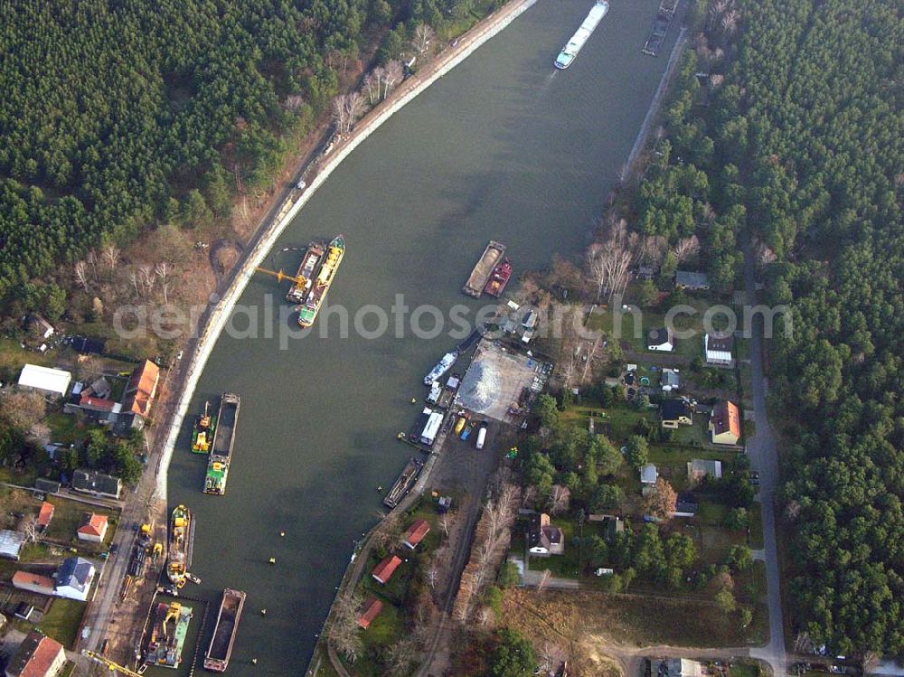 Aerial image Wernsdorf - 10.12.2004 Wernsdorf, Blick auf den Ausbau der Wernsdorfer Schleuse am Oder-Spree-Kanal in Wernsdorf (zu Erkner).