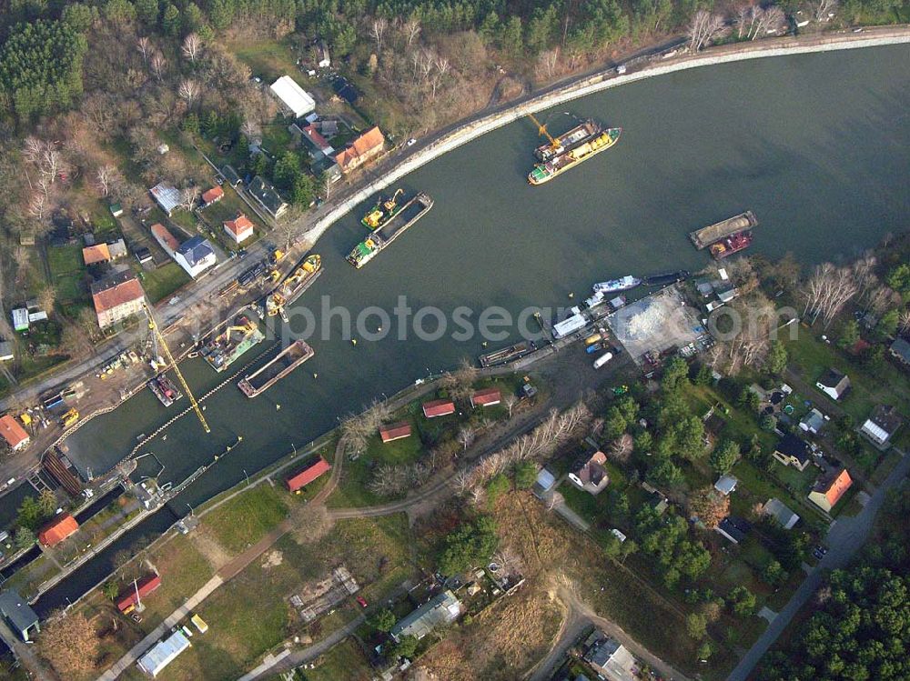 Aerial photograph Wernsdorf - 10.12.2004 Wernsdorf, Blick auf den Ausbau der Wernsdorfer Schleuse am Oder-Spree-Kanal in Wernsdorf (zu Erkner).