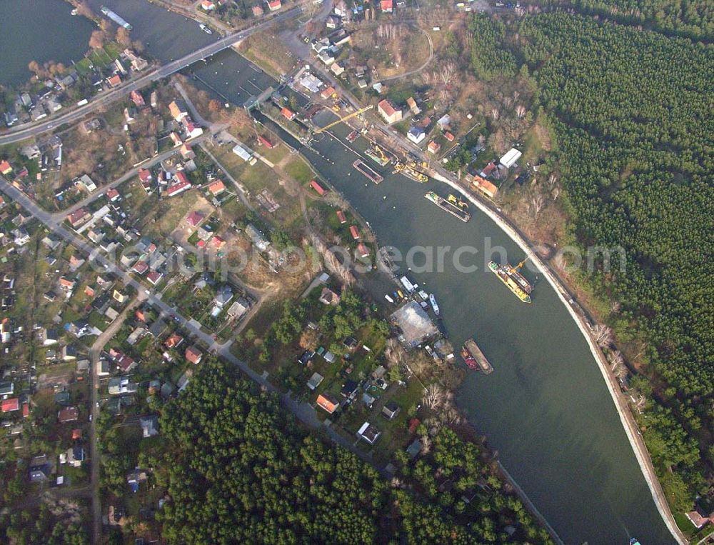 Aerial image Wernsdorf - 10.12.2004 Wernsdorf, Blick auf den Ausbau der Wernsdorfer Schleuse am Oder-Spree-Kanal in Wernsdorf (zu Erkner).