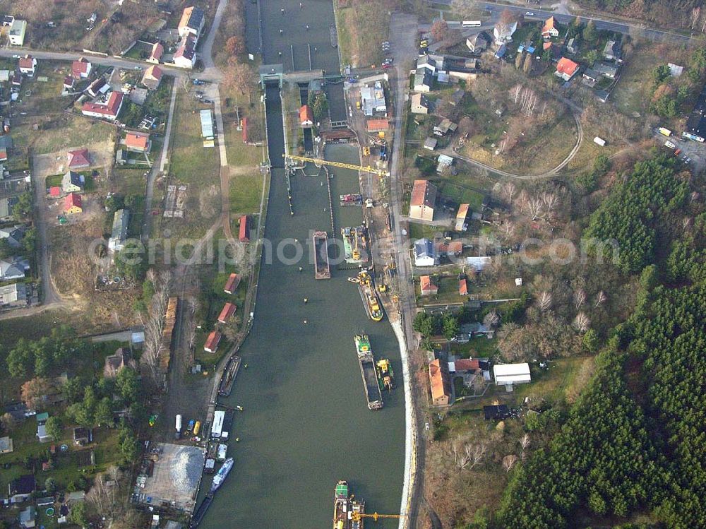 Aerial photograph Wernsdorf - 10.12.2004 Wernsdorf, Blick auf den Ausbau der Wernsdorfer Schleuse am Oder-Spree-Kanal in Wernsdorf (zu Erkner).