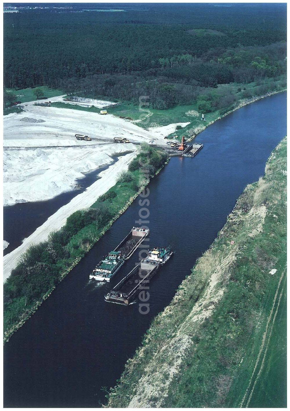 Aerial image bei Genthin - Ausbauarbeiten am Elbe-Havel-Kanal - Verlauf bei Genthin.