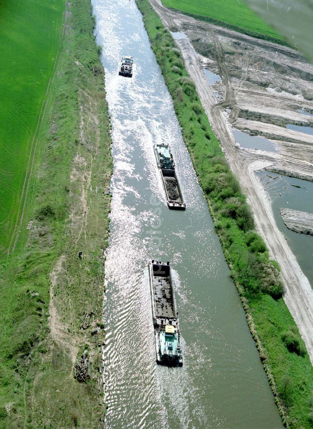 bei Genthin from above - Ausbauarbeiten am Elbe-Havel-Kanal - Verlauf bei Genthin.