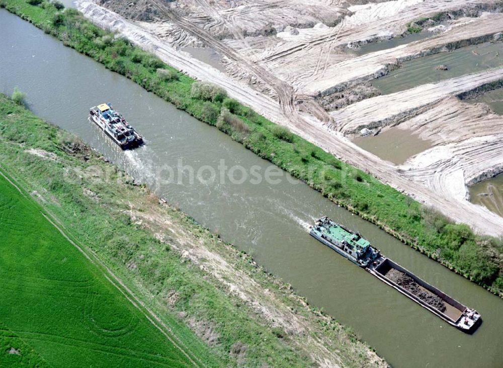 Aerial image bei Genthin - Ausbauarbeiten am Elbe-Havel-Kanal - Verlauf bei Genthin.