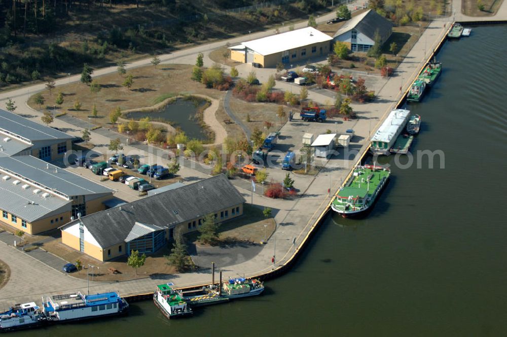 Niegripp from above - Ausbauarbeiten an der Schleuse Niegripp am Elbe-Havel-Kanal in nördlichem Anschluß zur Elbe. Ein Projekt des WSV: Wasserstraßen-Neubauamt Magdeburg, 39106 Magdeburg, Tel. +49(0)391 535-0, email: wna-magdeburg@wsv.bund.de