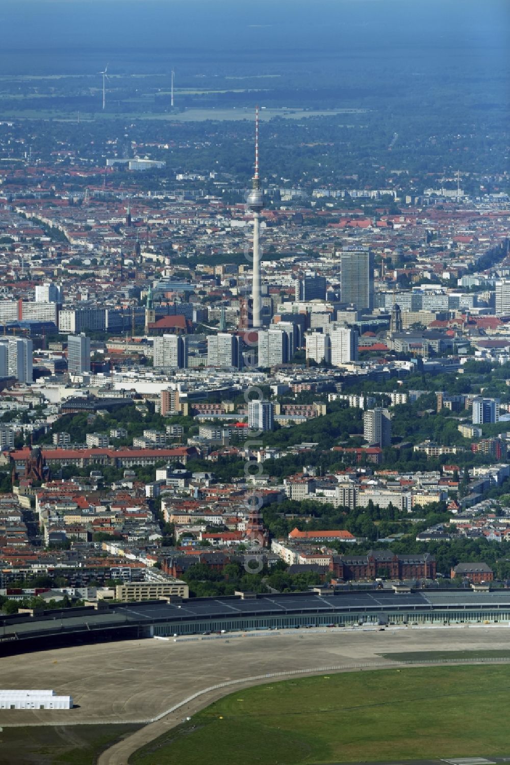 Berlin from above - View of the center of Berlin from the Tempelhofer Feld