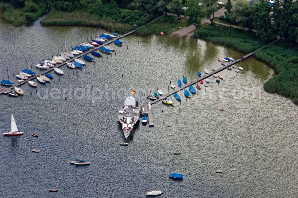 Aerial photograph Utting am Ammersee - Passenger ship Andechs in Utting am Ammersee in the state Bavaria, Germany