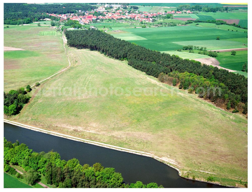 Parey / Sachsen-Anhalt from above - Ausgleichs- und Ersatzmaßnahmen am Wasserstraßenkreuz Magdeburg / Elbe-Havel-Kanal. Ein Projekt des Wasserstraßenneubauamtes Magdeburg