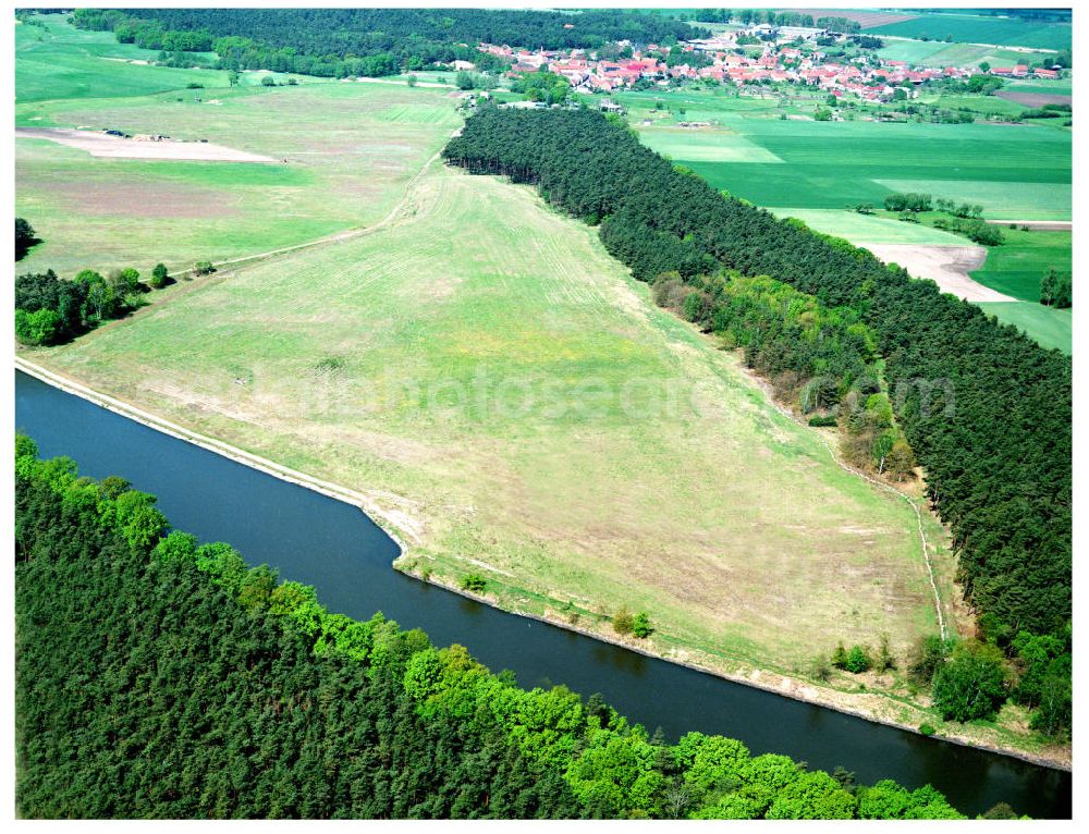 Parey / Sachsen-Anhalt from the bird's eye view: Ausgleichs- und Ersatzmaßnahmen am Wasserstraßenkreuz Magdeburg / Elbe-Havel-Kanal. Ein Projekt des Wasserstraßenneubauamtes Magdeburg