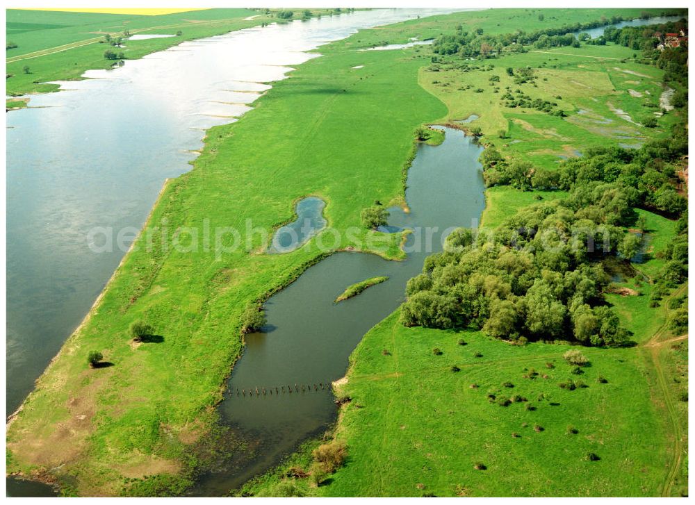 Aerial image Kehnert / Sachsen-Anhalt - Ausgleichs- und Ersatzmaßnahmen am Elbverlauf bei Kehnert am Wasserstraßenkreuz Magdeburg / Elbe-Havel-Kanal. Ein Projekt des Wasserstraßenneubauamtes Magdeburg