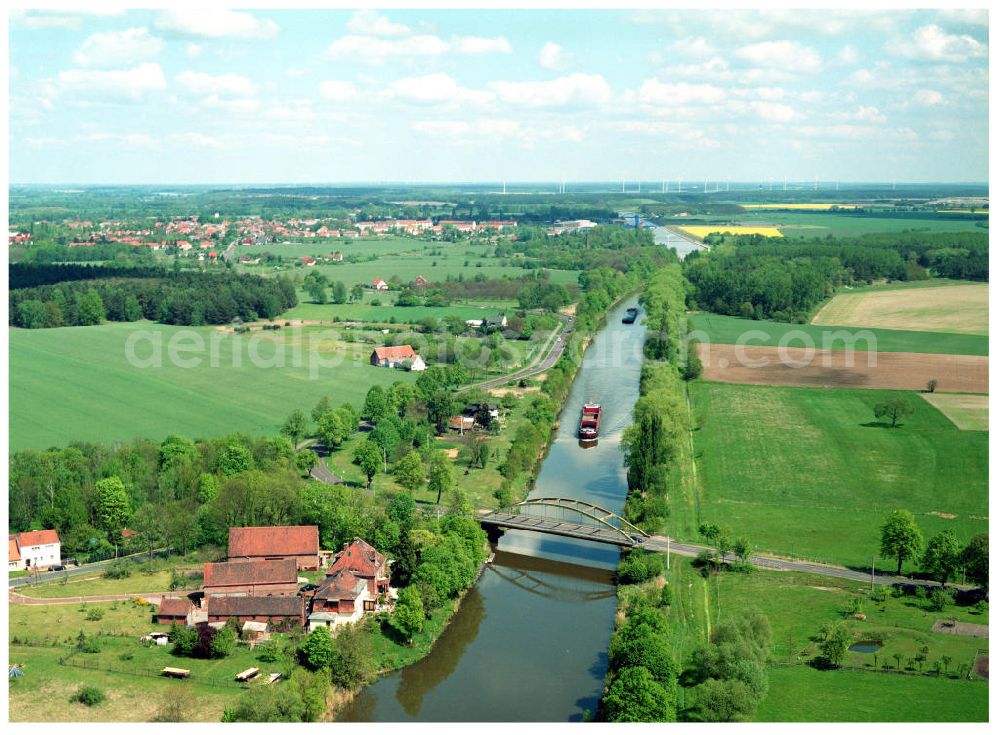 Aerial image Parchau / Sachsen-Anhalt - Elbe - Havel-Kanal bei Parchau - Ausgleichs- und Ersatzmaßnahmen am Wasserstraßenkreuz Magdeburg / Elbe-Havel-Kanal. Ein Projekt des Wasserstraßenneubauamtes Magdeburg