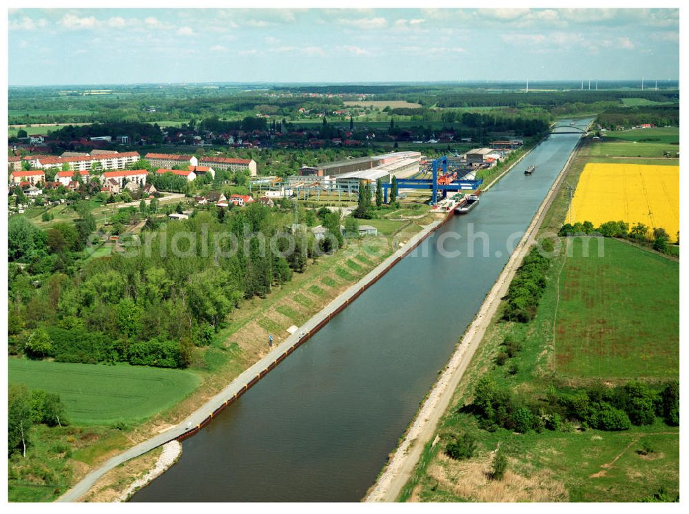 Aerial photograph Parchau / Sachsen-Anhalt - Ausgleichs- und Ersatzmaßnahmen am Wasserstraßenkreuz Magdeburg / Elbe-Havel-Kanal. Ein Projekt des Wasserstraßenneubauamtes Magdeburg