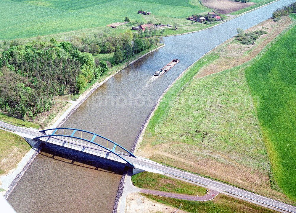 Aerial photograph Zerben / Sachsen-Anhalt - Ausgleichs- und Ersatzmaßnahmen am Wasserstraßenkreuz Magdeburg / Elbe-Havel-Kanal. Ein Projekt des Wasserstraßenneubauamtes Magdeburg