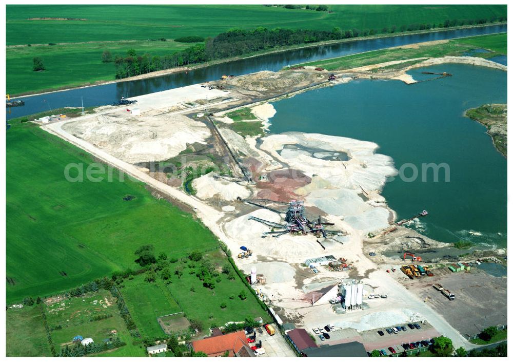 Aerial image Burg / Sachsen-Anhalt - Ausgleichs- und Ersatzmaßnahmen am Elbe-Havel-Kanal nordöstlich von Burg am Wasserstraßenkreuz Magdeburg / Elbe-Havel-Kanal. Ein Projekt des Wasserstraßenneubauamtes Magdeburg