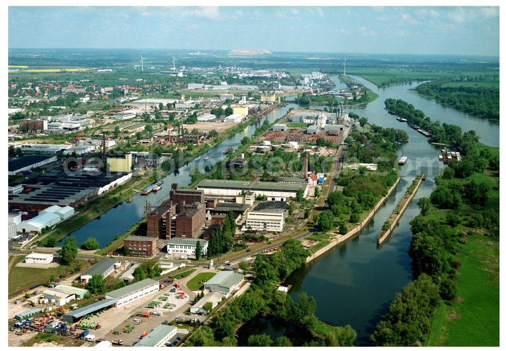 Magdeburg / Sachsen-Anhalt from above - Ausgleichs- und Ersatzmaßnahmen am Wasserstraßenkreuz Magdeburg / Elbe-Havel-Kanal. Ein Projekt des Wasserstraßenneubauamtes Magdeburg