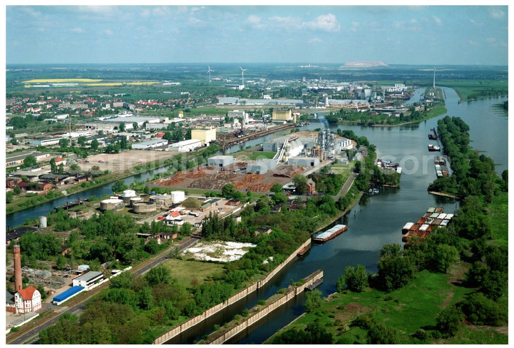 Aerial image Magdeburg / Sachsen-Anhalt - Ausgleichs- und Ersatzmaßnahmen am Wasserstraßenkreuz Magdeburg / Elbe-Havel-Kanal. Ein Projekt des Wasserstraßenneubauamtes Magdeburg