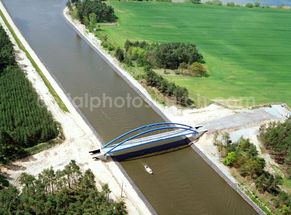 Ihleburg / Sachsen-Anhalt from the bird's eye view: Ausgleichs- und Ersatzmaßnahmen am Wasserstraßenkreuz Magdeburg / Elbe-Havel-Kanal. Ein Projekt des Wasserstraßenneubauamtes Magdeburg