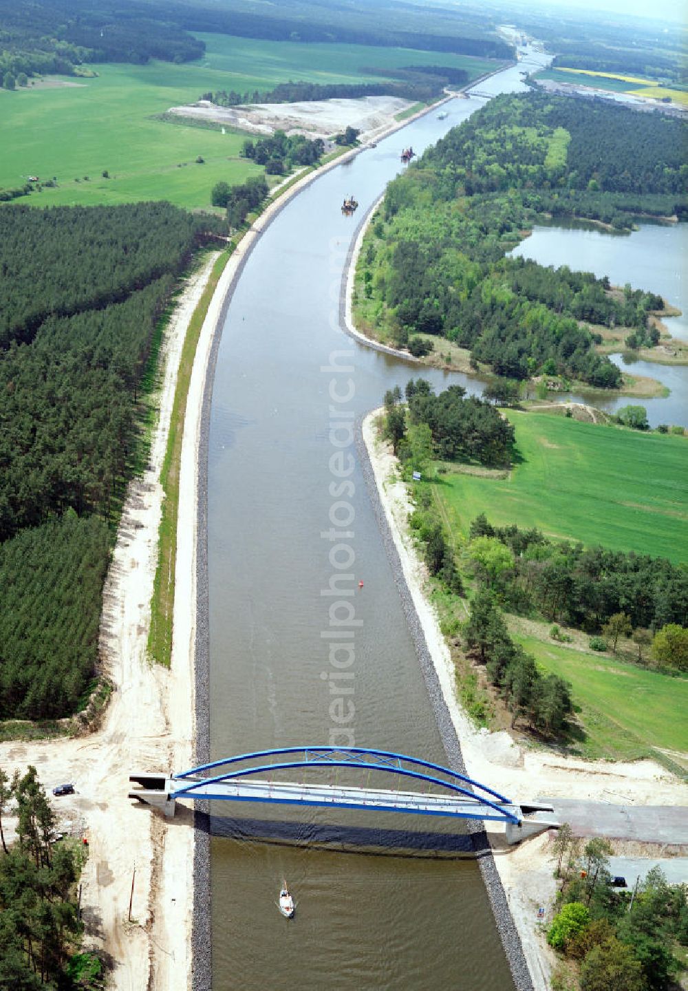 Aerial image Ihleburg / Sachsen-Anhalt - Ausgleichs- und Ersatzmaßnahmen am Wasserstraßenkreuz Magdeburg / Elbe-Havel-Kanal. Ein Projekt des Wasserstraßenneubauamtes Magdeburg