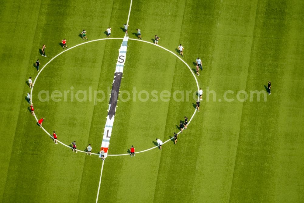 Oberhausen from above - Sports facility grounds of stadium Niederrhein of SC Rot-Weiss in Oberhausen in the state North Rhine-Westphalia, Germany