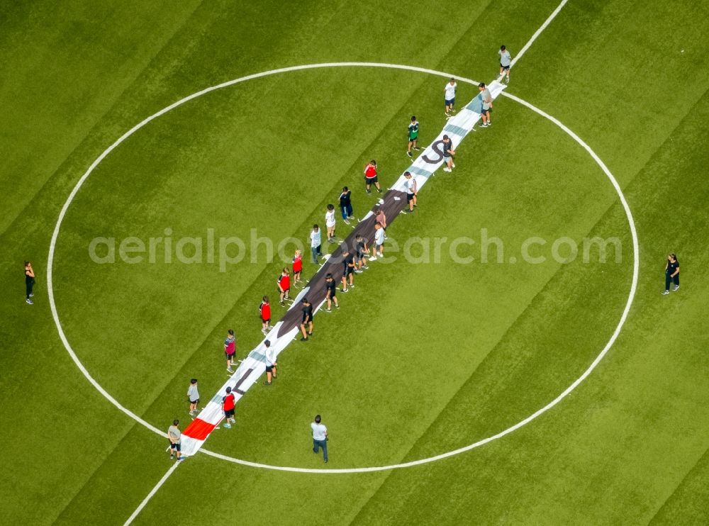 Oberhausen from above - Sports facility grounds of stadium Niederrhein of SC Rot-Weiss in Oberhausen in the state North Rhine-Westphalia, Germany