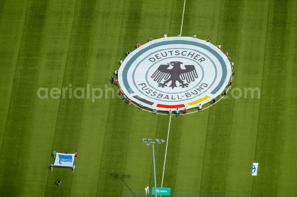 Aerial image Oberhausen - Sports facility grounds of stadium Niederrhein of SC Rot-Weiss in Oberhausen in the state North Rhine-Westphalia, Germany