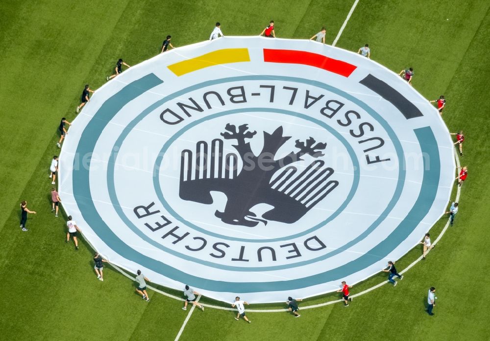 Oberhausen from above - Sports facility grounds of stadium Niederrhein of SC Rot-Weiss in Oberhausen in the state North Rhine-Westphalia, Germany