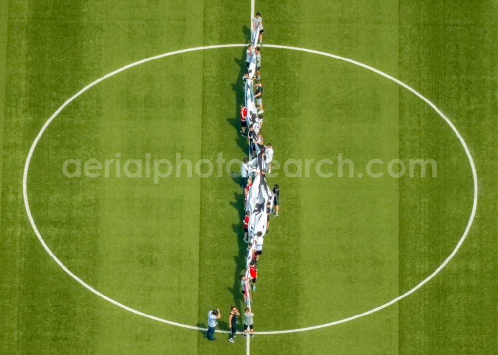 Aerial image Oberhausen - Sports facility grounds of stadium Niederrhein of SC Rot-Weiss in Oberhausen in the state North Rhine-Westphalia, Germany