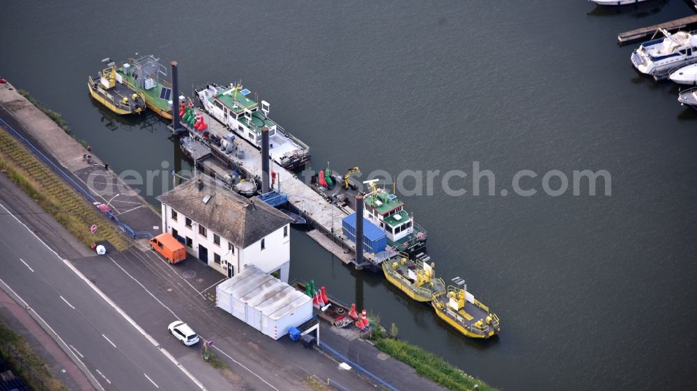 Brohl-Lützing from the bird's eye view: Outskirts of the Federal Waterways and Shipping Administration in Brohl-Luetzing in the state Rhineland-Palatinate, Germany