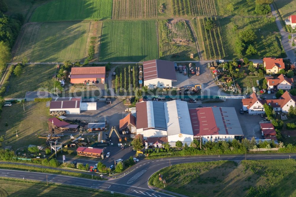 Stammheim from the bird's eye view: Exhibition of fighter aircrafts and tanks and Museum building ensemble of Museum for Military History in Stammheim in the state Bavaria, Germany