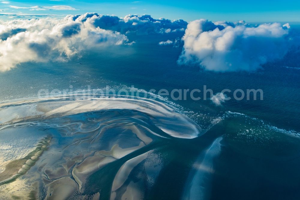 Nigehörn from above - Outer reef in the Wadden Sea of a??a??the North Sea coast near Cuxhaven in the state of Lower Saxony