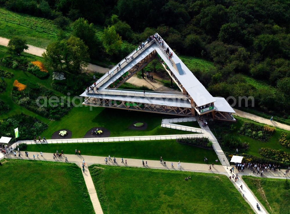 Aerial image Koblenz - View building on the site of the fortress honor Brettstein in Koblenz in Rhineland-Palatinate