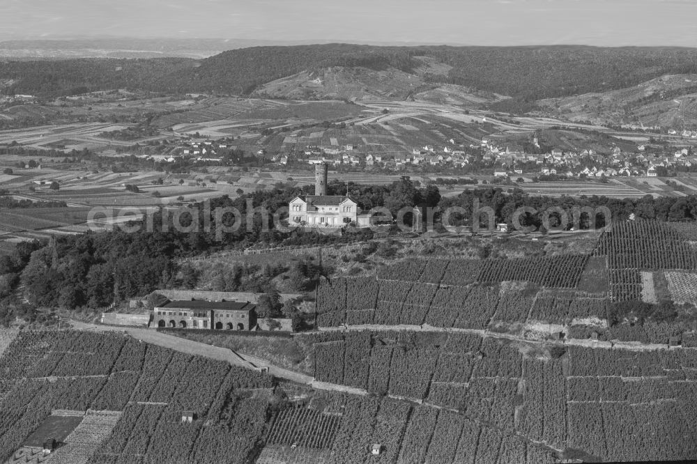 Heilbronn from above - Building of the restaurant Hoehenrestaurant Wartberg in Heilbronn in the state Baden-Wuerttemberg, Germany