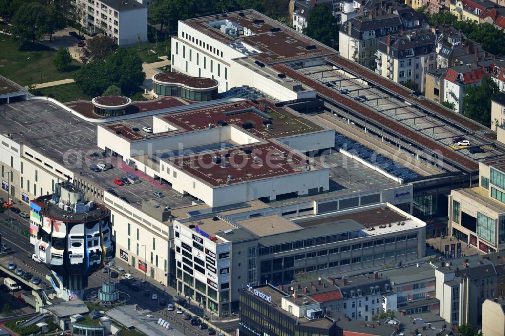 Aerial photograph Berlin - Lookout tower Bierpinsel at the Joachim Tiburtius Bridge in Berlin-Steglitz