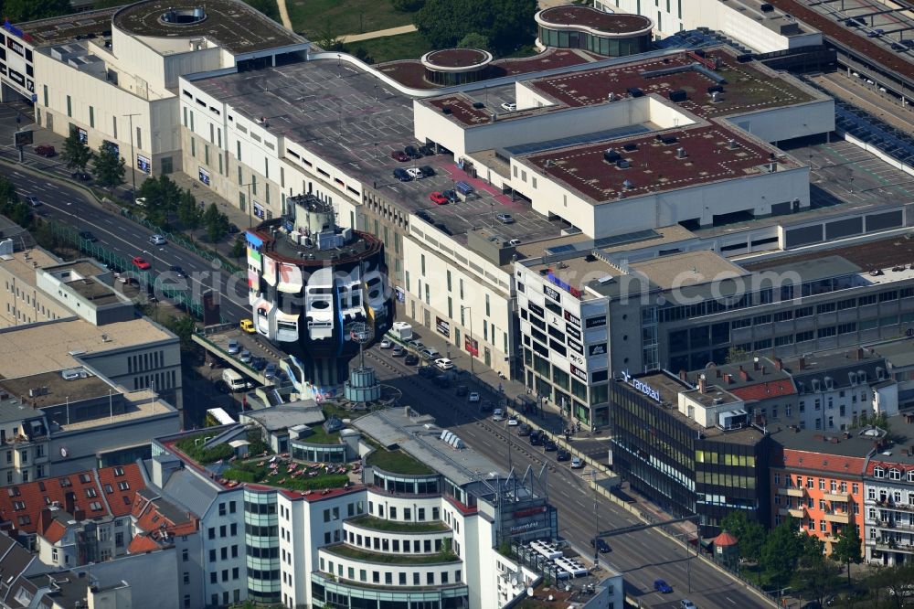 Berlin from above - Lookout tower Bierpinsel at the Joachim Tiburtius Bridge in Berlin-Steglitz