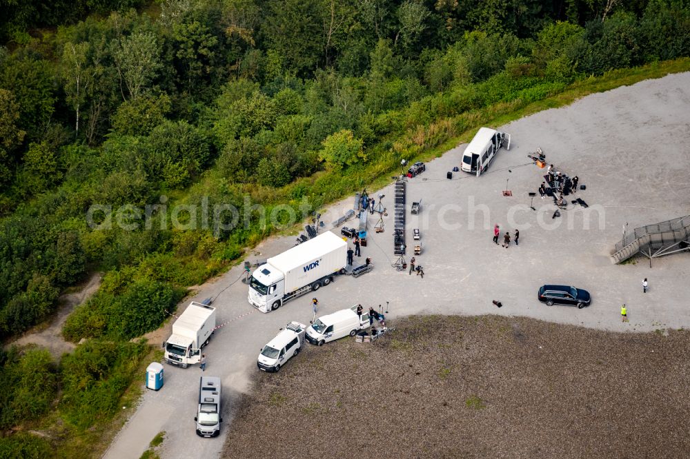 Bottrop from the bird's eye view: Observation tower tetrahedron in the heap at Beckstrasse in Bottrop in the state of North Rhine-Westphalia