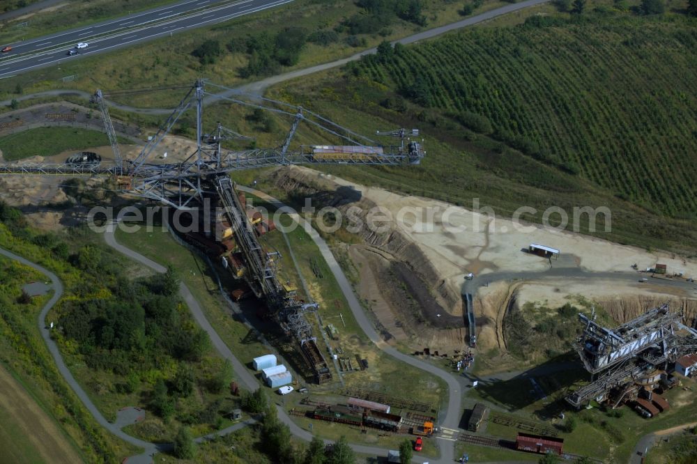 Grosspösna from above - Exhibition grounds of the Bergbau-Technik-Park e.V. in Grosspoesna in the state Saxony