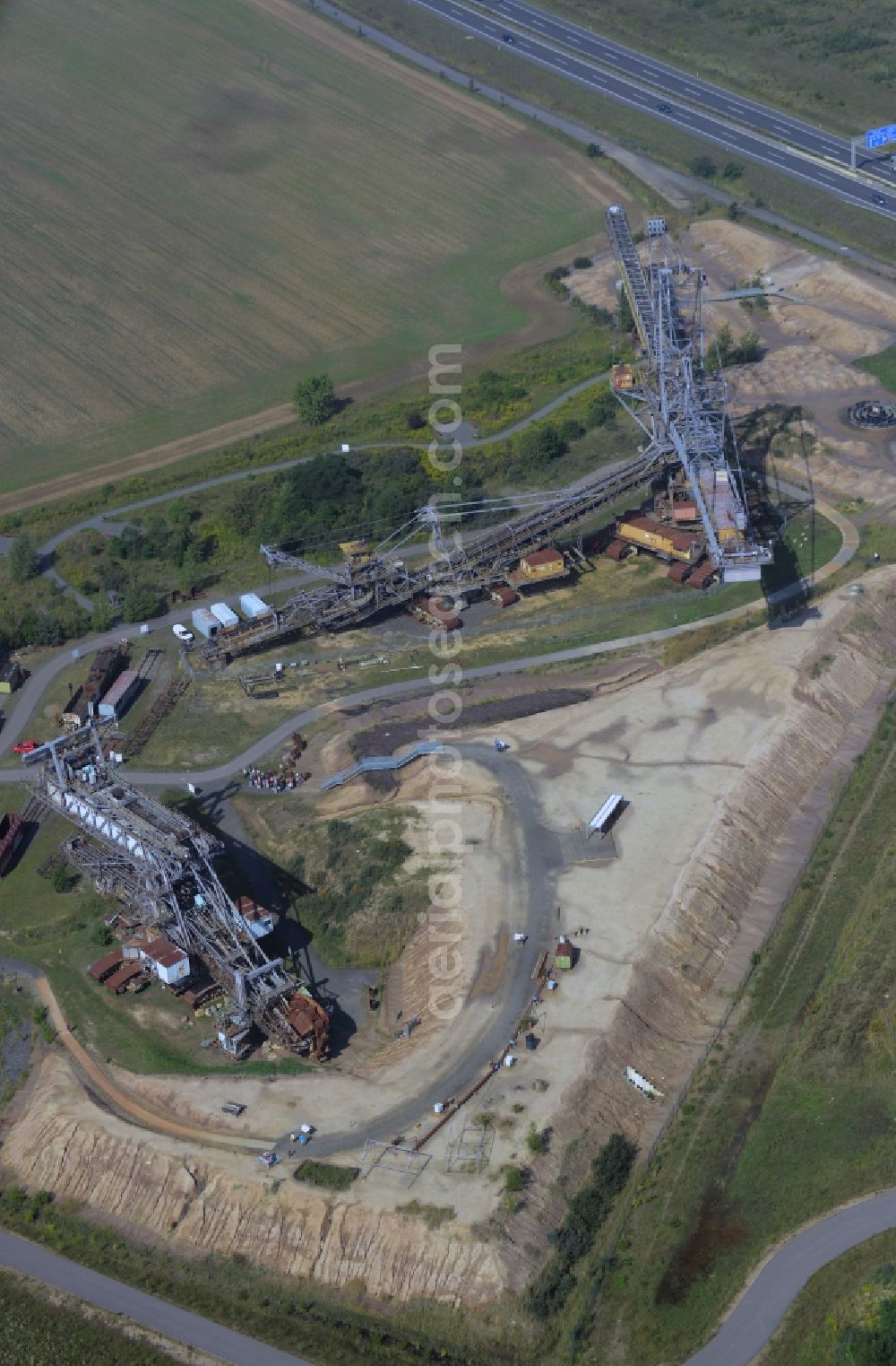 Aerial image Grosspösna - Exhibition grounds of the Bergbau-Technik-Park e.V. in Grosspoesna in the state Saxony