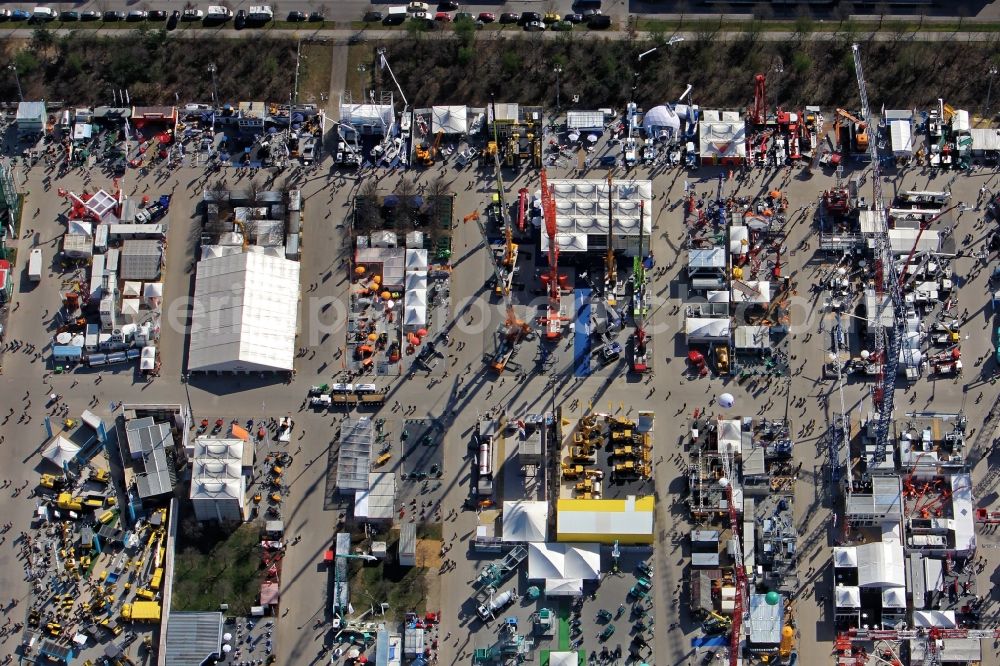 München from above - Exhibition grounds and exhibition halls of the bauma, world's leading trade fair for construction machinery and vehicles in Munich in the state Bavaria