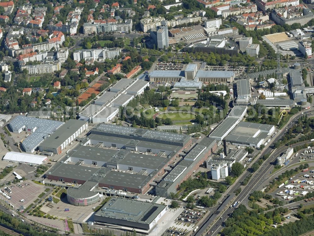 Aerial photograph Berlin - Exhibition grounds and exhibition halls of the Messe Berlin in Berlin