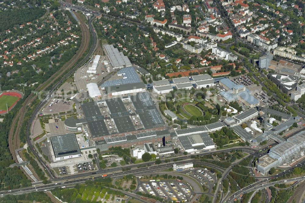 Aerial photograph Berlin - Exhibition grounds and exhibition halls of the Messe Berlin in Berlin