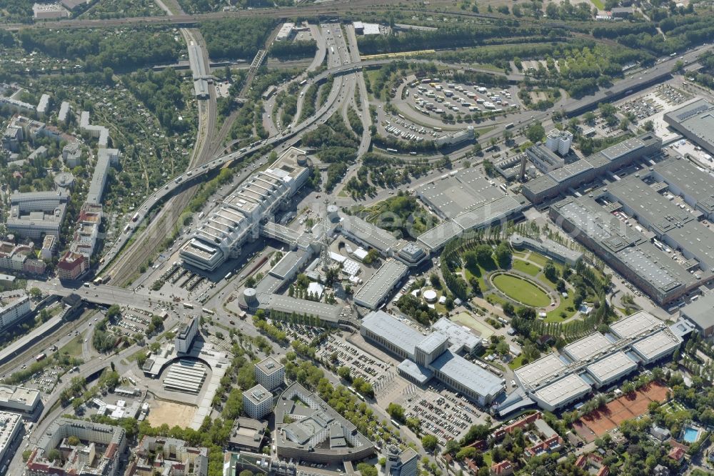 Aerial image Berlin - Exhibition grounds and exhibition halls of the Messe Berlin in Berlin