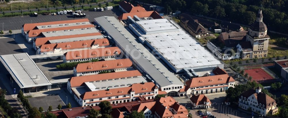 Dresden from above - Exhibition grounds and exhibition halls of the MESSE DRESDEN GmbH in Dresden in the state Saxony