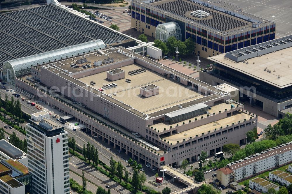 Frankfurt am Main from above - Exhibition grounds and exhibition halls of the Messe Frankfurt in Frankfurt in the state Hesse